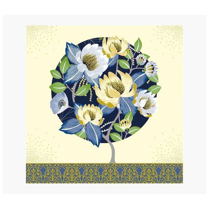 Pictura Tarjeta Arabesque - 16x16cm - Tematica de Flores - Tarjeta Triptica sin Envoltorio - Incluye Sobre Blanco - Impresas en