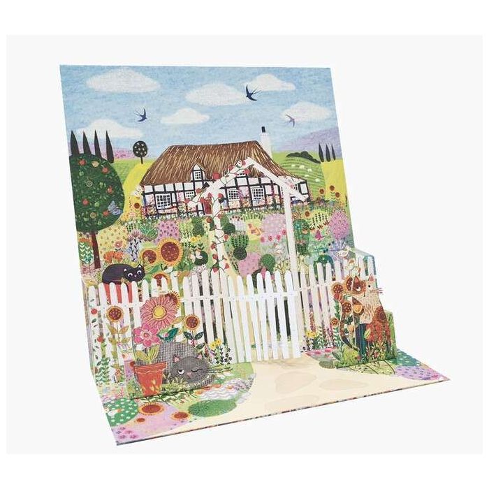 Pictura Tarjeta 3D Pop-Up - 16x16cm - Tematica Casa de Campo - Embolsada Individualmente - Incluye Sobre Blanco - Papel con Cert