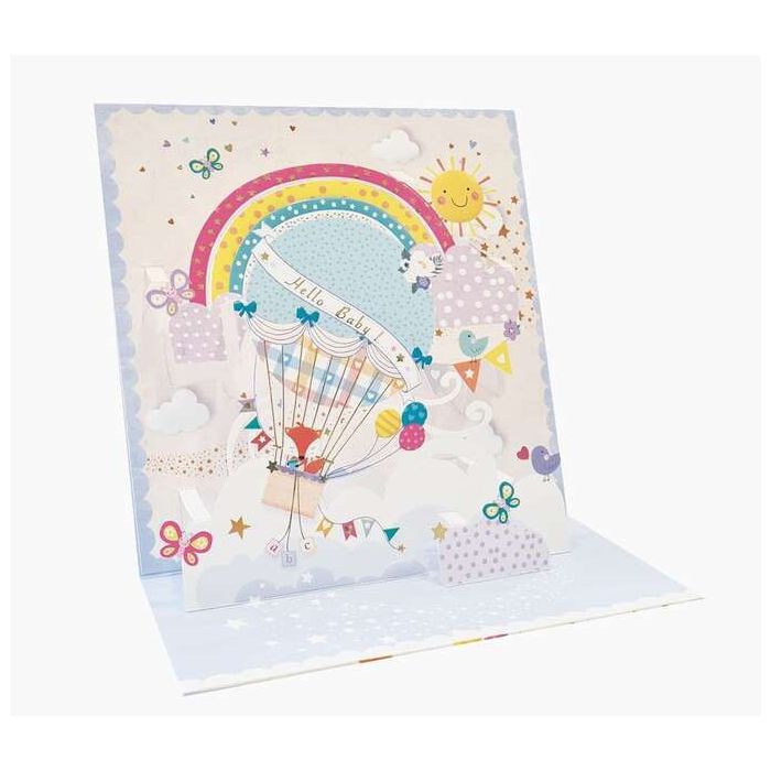 Pictura Tarjeta 3D Pop-Up - 16x16cm - Tematica Cielo - Embolsada Individualmente - Incluye Sobre Blanco - Papel con Certificacio