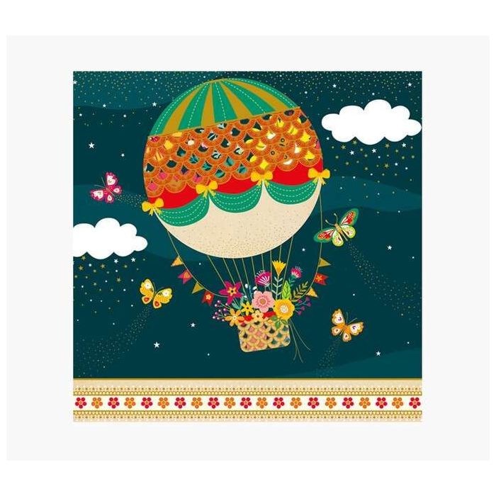 Pictura Tarjeta Arabesque - 16x16cm - Tematica Globo Aerostatico - Tarjeta Triptica sin Envoltorio - Incluido Sobre Blanco - Pap