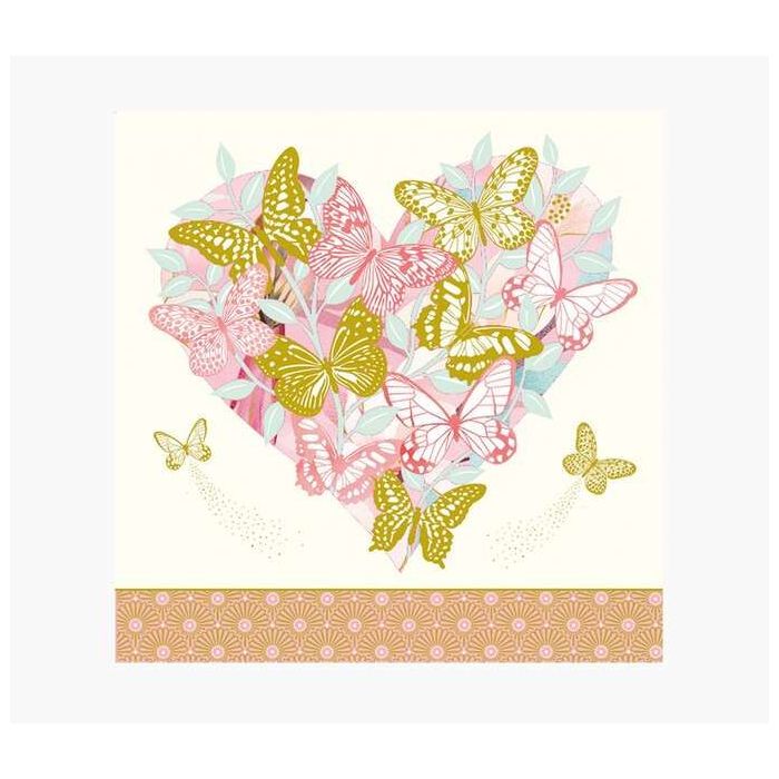 Pictura Tarjeta Arabesque - 16x16cm - Tematica Mariposas - Triptica sin Envoltorio - Incluye Sobre Blanco - Papel con Certificac