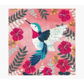 Pictura Tarjeta Puzzle Colibri de 49 Piezas + Tarjeta Plegada - Troquelado - 15.5x15.5cm - Incluye Sobre Blanco y Envoltorio de