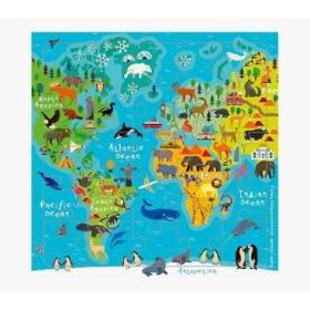 Pictura Tarjeta Puzzle - 15.5x15.5cm - Tematica Mapa del Mundo - 25 Piezas - Incluye Tarjeta Plegada y Sobre Blanco - Certificac