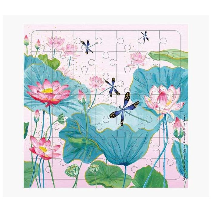 Pictura Tarjeta Puzzle - 15.5x15.5cm - Tematica de Libelulas - 49 Piezas - Incluye Tarjeta Plegada y Sobre Blanco - Certificacio