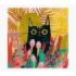 Pictura Tarjeta Puzzle Gatos - 15.5x15.5cm - 25 Piezas - Tematica Felina - Incluye Tarjeta Plegada y Sobre Blanco - Certificacio