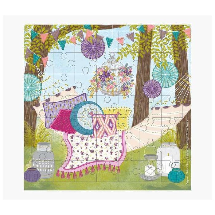 Pictura Tarjeta Puzzle - 15.5x15.5cm - Tematica Hamaca - 49 Piezas - Incluye Sobre Blanco - Certificacion FSC