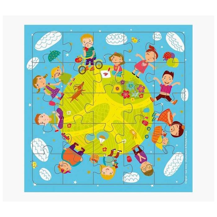 Pictura Tarjeta Puzzle - 15.5x15.5cm - Tematica Infantil - 25 Piezas - Incluye Sobre Blanco - Certificacion FSC