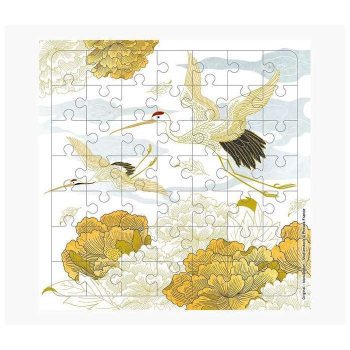 Pictura Tarjeta Puzzle - 15.5x15.5cm - Tematica Grullas - 49 Piezas - Incluye Tarjeta Plegada y Sobre Blanco - Certificacion FSC