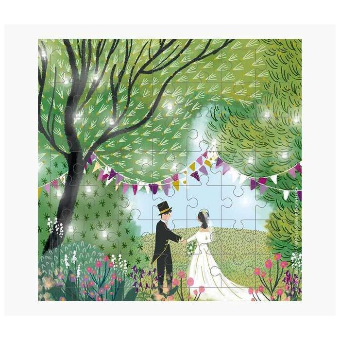 Pictura Tarjeta Puzzle - 15.5x15.5cm - Tematica Boda - 49 Piezas - Tarjeta Plegada Incluida - Embolsada en Celofan - Sobre Blanc