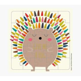 Pictura Tarjeta Puzzle - 25 Piezas - Tematica Erizo - 15.5x15.5cm - Incluye Tarjeta Plegada - Embolsada en Celofan - Incluye Sob