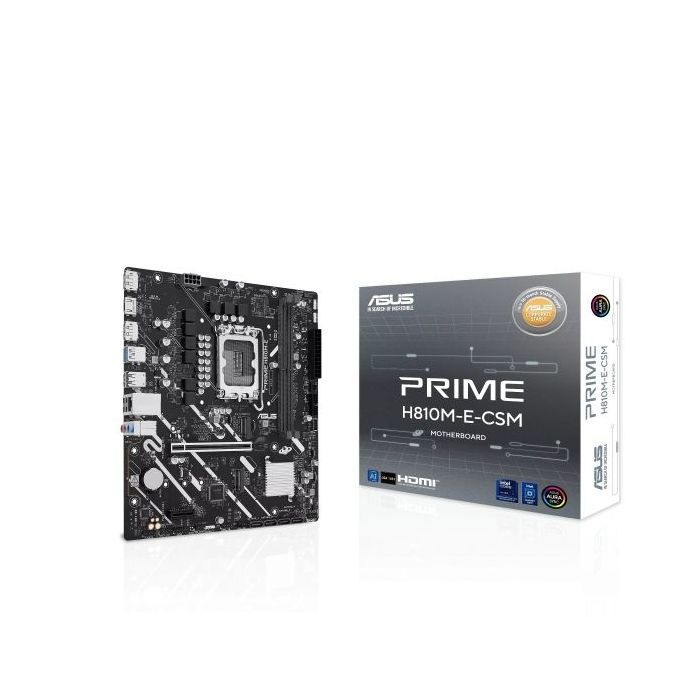 Asus Prime  H810M-E-CSM Placa Base Intel 1851 2x DDR5, 2x M2, 4x Sata III, PCIe, 4.0, USB 2.0, 3.2, RJ-45, HDMI, DisplayPort, Mi