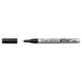 Pilot Super Color Rotulador Permanente Fino - Punta de 1mm de Poliacetal - Tinta muy Densa y Opaca - Cuerpo Metalico - Color Pla