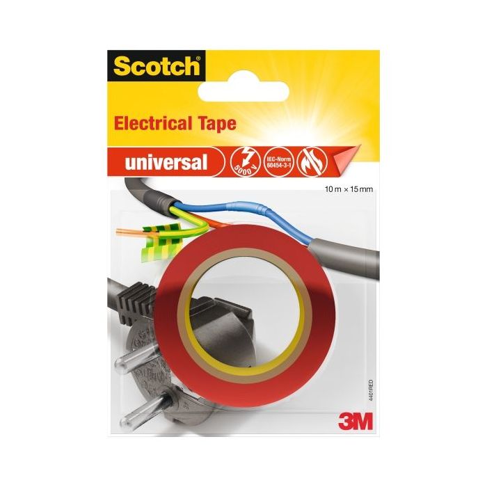 Scotch Cinta Aislante - 10m x 15mm - Color Rojo