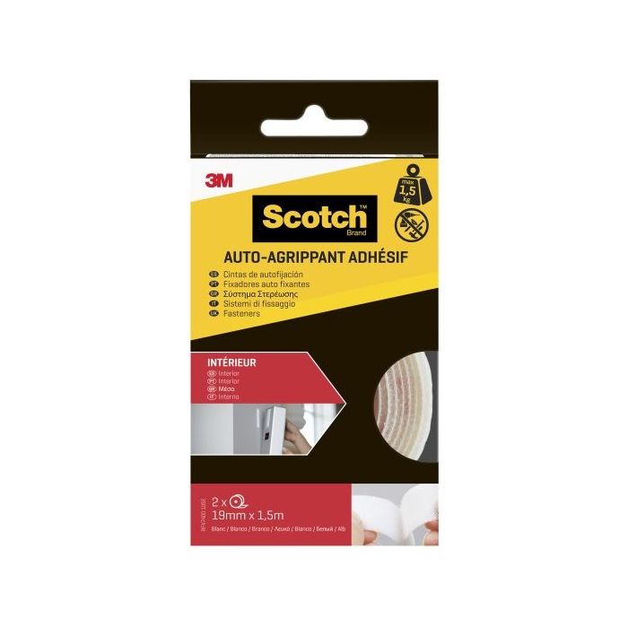 Scotch Cierres Adhesivos Reposicionables - 19mm x 1.5m - Uso en Interior - Color Transparente