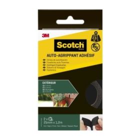 Scotch Cierres Adhesivos Reposicionables - 25mm x 1.2m - Uso en Exterior - Color Negro