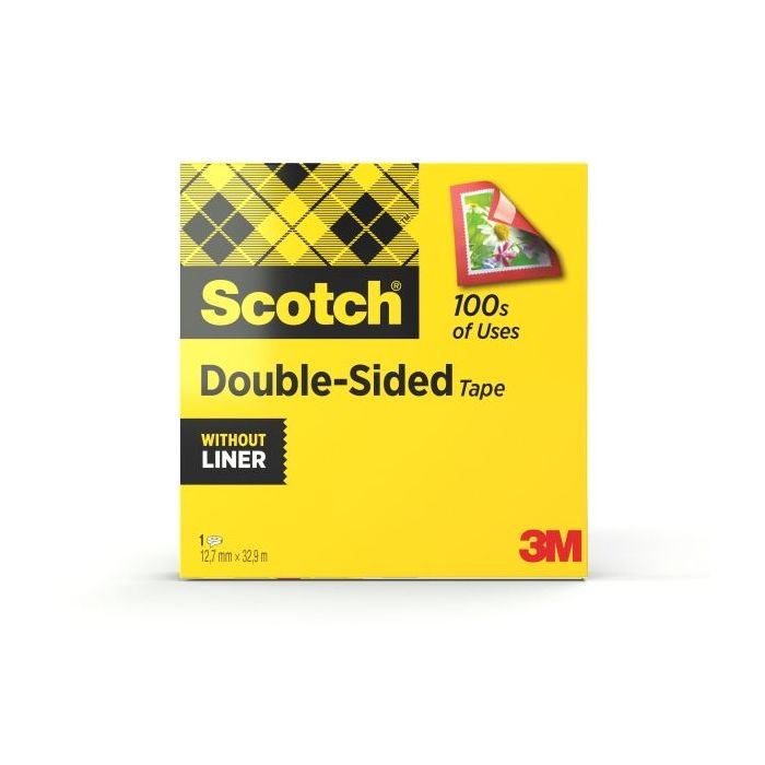 Scotch Cinta Adhesiva de Doble Cara - 12mm x 33m - Color Transparente