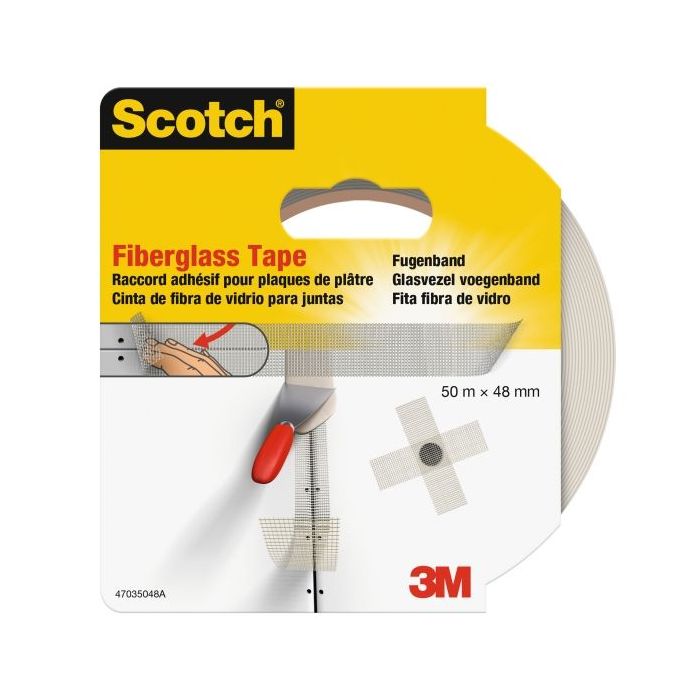 Scotch Cinta Adhesiva para Yeso - 48mm x 50m - Fibra de Vidrio - Color Blanco