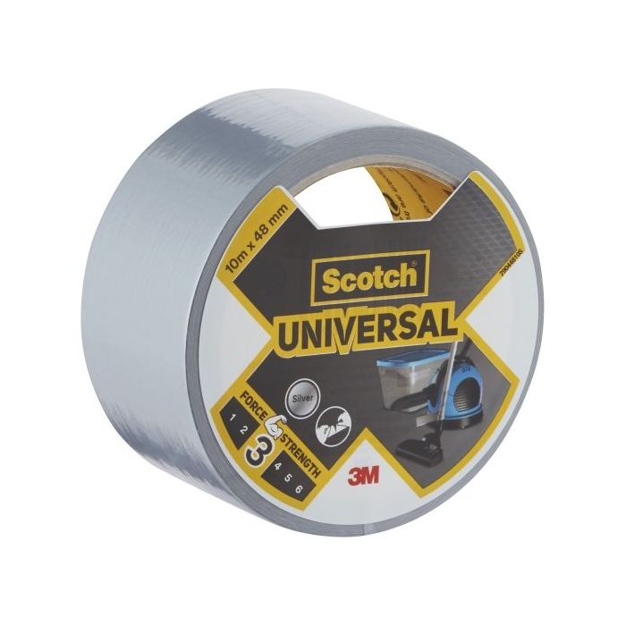 Scotch Universal Cinta Adhesiva Americana - 10m x 48mm - Color Gris Metalizado