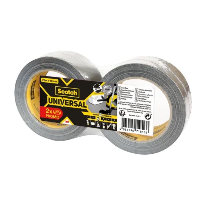 Scotch Universal Cinta Adhesiva Americana - 48mm x 25m - Color Plata
