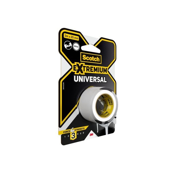 Scotch Extremium Universal Cinta Adhesiva Americana - 3m x 25mm - Color Blanco