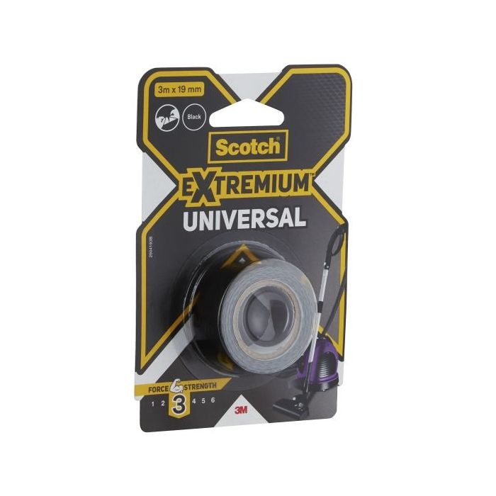 Scotch Extremium Universal Cinta Adhesiva Americana - 3m x 19mm - Color Negro