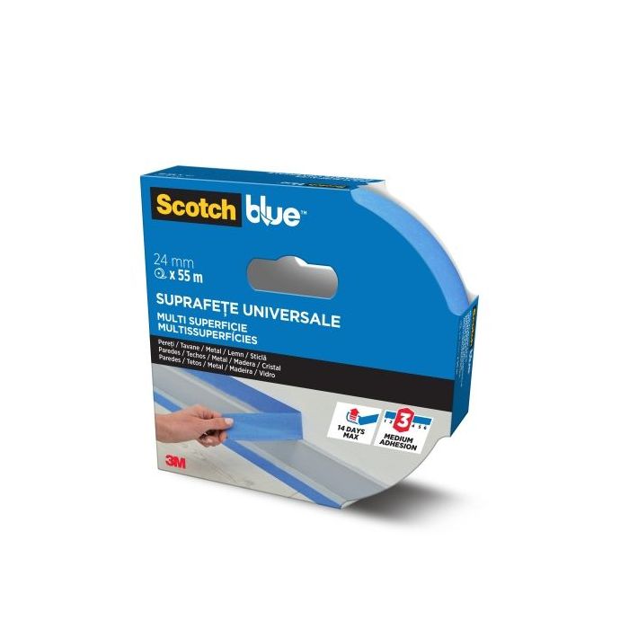 Scotchblue Cinta de Enmascarar - 24mm x 55m - 100% PEFC - Multisuperficie - Color Azul