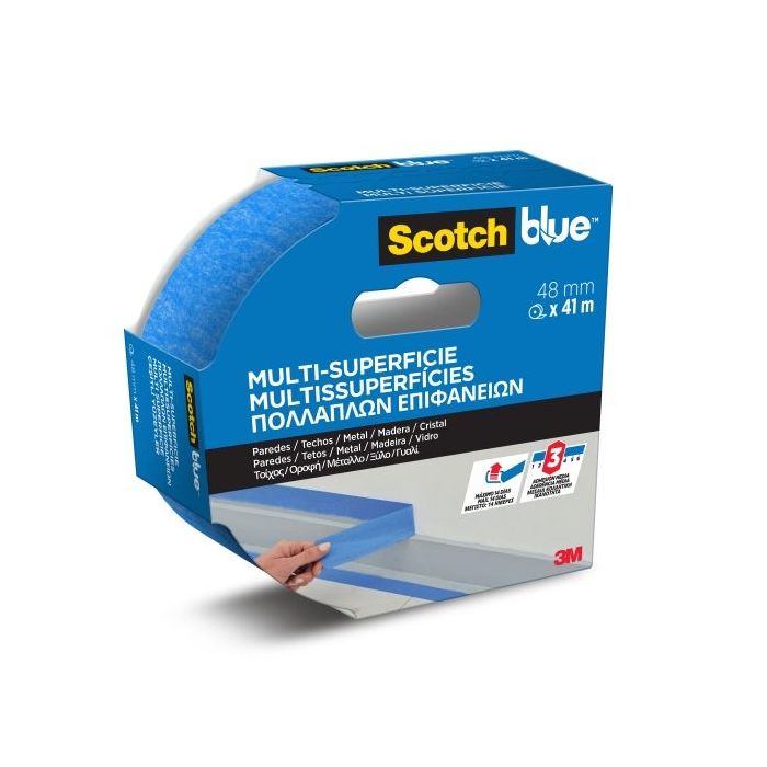 Scotchblue Cinta de Enmascarar - 48mm x 41m - 100% PEFC - Multisuperficie - Color Azul