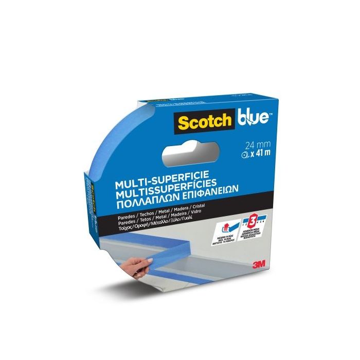 Scotchblue Cinta de Enmascarar - 24mm x 41m - 100% PEFC - Multisuperficie - Color Azul