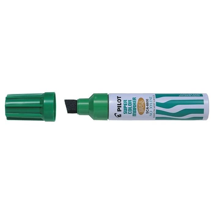 Pilot Super Color 6600 Rotulador Permanente Multisuperficie Extragrueso - Punta Biselada Extragruesa de Fibra - Tinta Base Alcoh