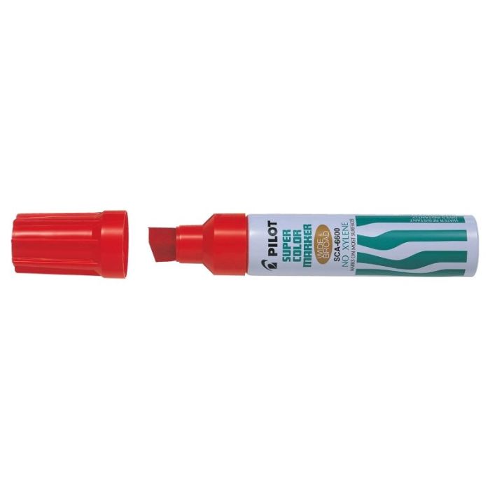 Pilot Super Color 6600 Rotulador Permanente Multisuperficie Extragrueso - Punta Biselada Extragruesa de Fibra - Tinta Base Alcoh