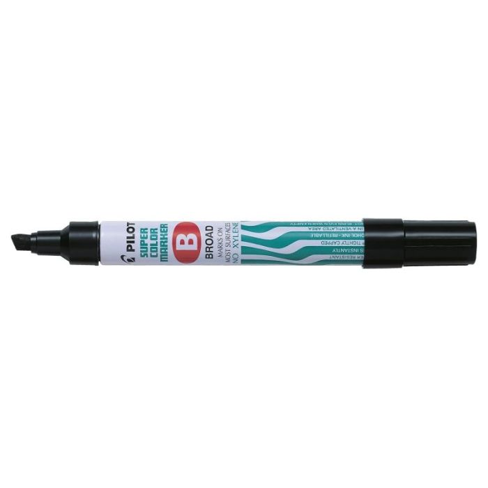 Pilot Super Color Rotulador Permanente Multisuperficie - Punta Biselada de Fibra - Tinta Base Alcohol Libre de Xileno - Cuerpo M