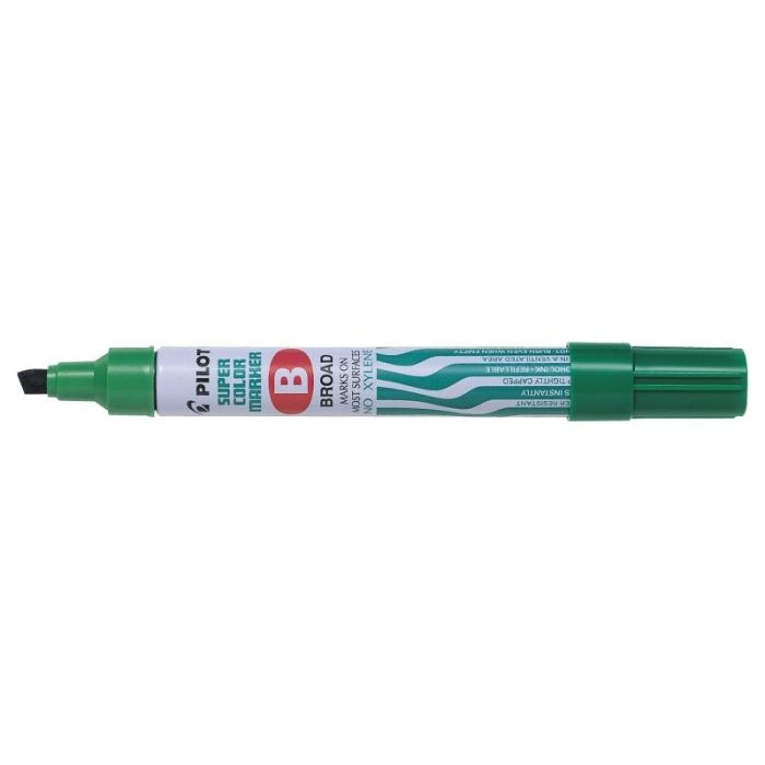 Pilot Super Color Rotulador Permanente Multisuperficie - Punta Biselada de Fibra - Tinta Base Alcohol Libre de Xileno - Cuerpo M