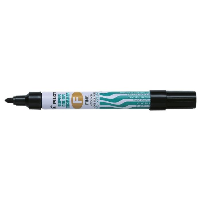 Pilot Super Color Rotulador Permanente Multisuperficie - Punta Fina de Fibra Conica - Tinta Base Alcohol Libre de Xileno - Cuerp