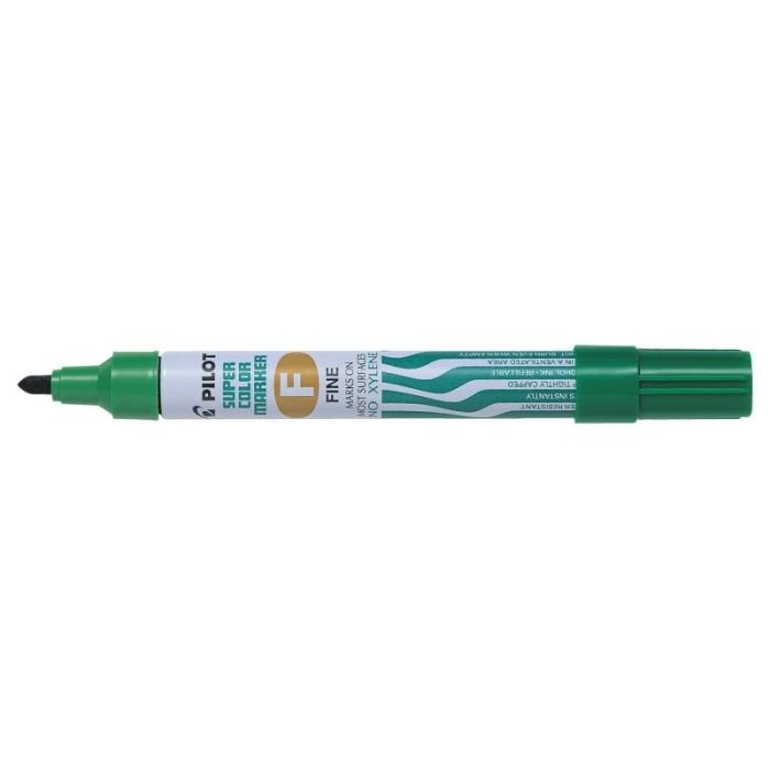 Pilot Super Color Rotulador Permanente Multisuperficie - Punta Fina de Fibra Conica - Tinta Base Alcohol Libre de Xileno - Cuerp