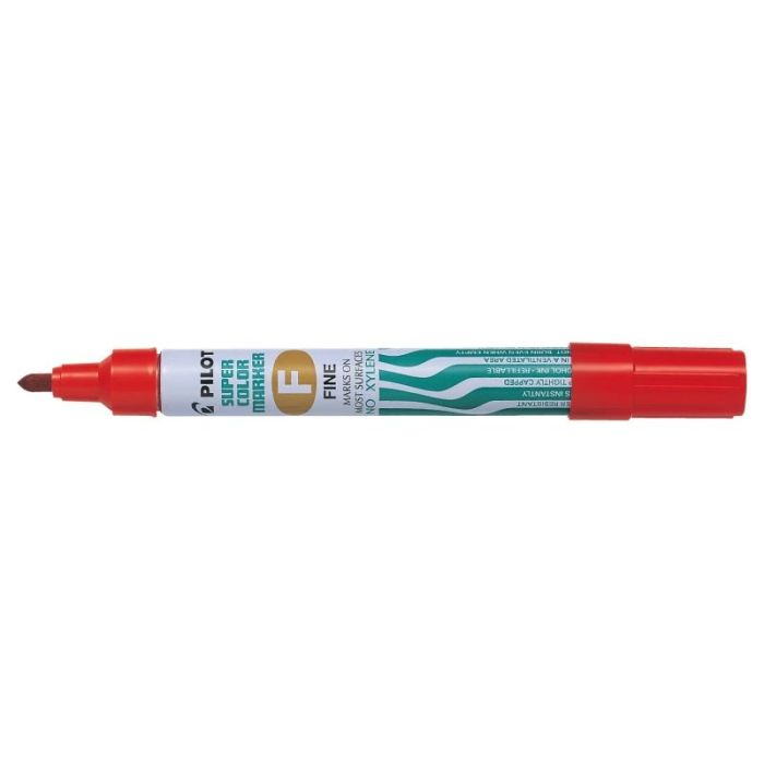 Pilot Super Color Rotulador Permanente Multisuperficie - Punta Fina de Fibra Conica - Tinta Base Alcohol Libre de Xileno - Cuerp