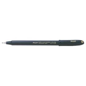 Pilot Super Color Rotulador Permanente Ultra Fino - Punta de Poliacetal 1mm - Libre de Xileno - Color Negro