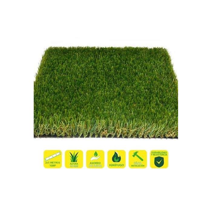 SunGarden Cesped Artificial 2x5m - 40mm - Serie Alpino Superior