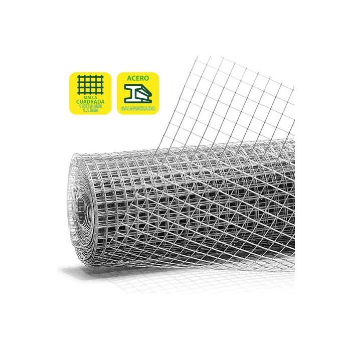 Sungarden Tela Metalica Galvanizada 19x19x1.2mm 1x25m - Color Gris
