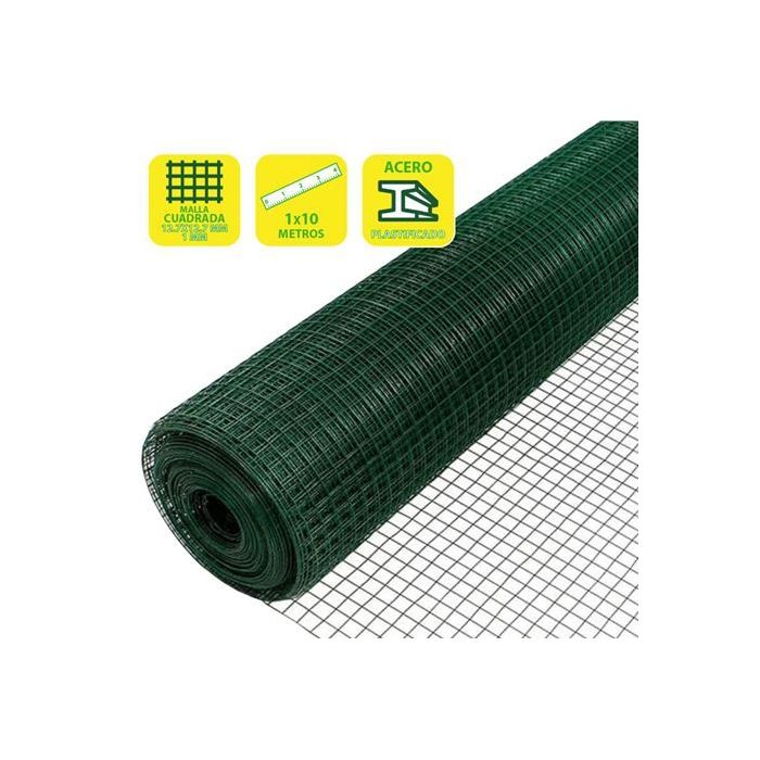 Sungarden Tela Metalica Plastificada 12.7x12.7x1mm 1x10m - Color Verde