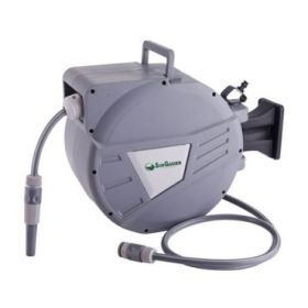 Sungarden SG0165 Manguera 20 Metros - Recogedor Automatico con Guia - Funcion de Retraccion Lenta - Soporte Para Instalacion en