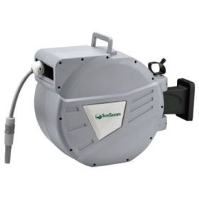 Sungarden SG0166 Manguera 30 Metros - Recogedor Automatico con Guia - Funcion de Retraccion Lenta - Soporte Para Instalacion en