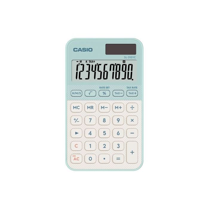 Casio SL-310YC Calculadora de Bolsillo con Pantalla LCD de 10 Digitos - Calculo de Impuestos - Alimentacion Solar y Pilas - Comp