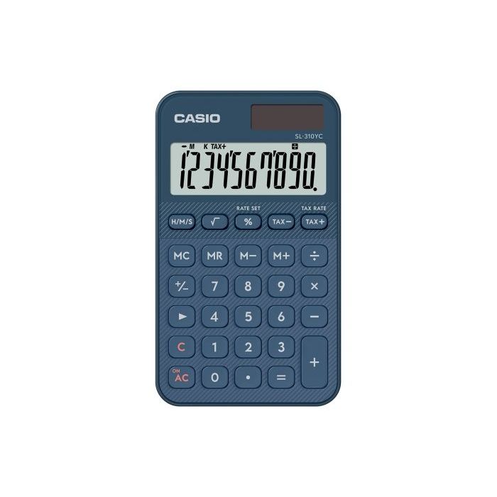 Casio SL-310YC Calculadora de Bolsillo con Pantalla LCD de 10 Digitos - Calculo de Impuestos - Alimentacion Solar y Pilas - Comp
