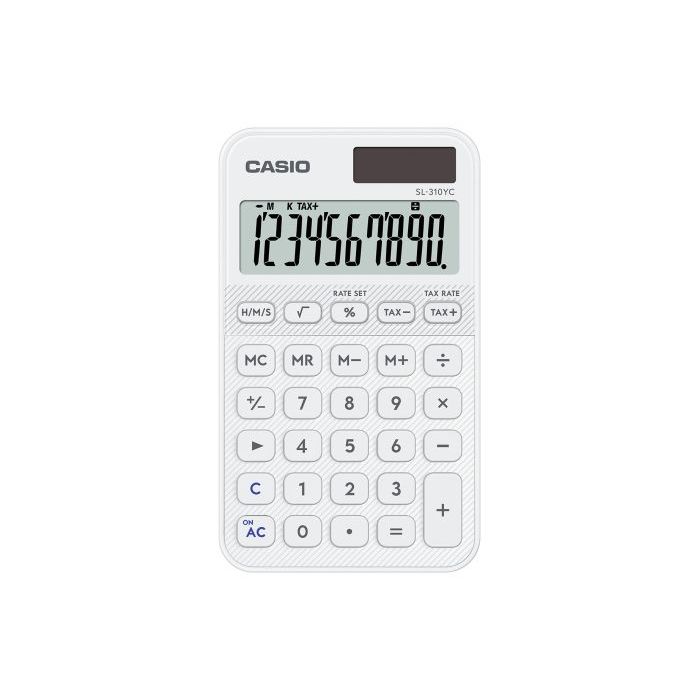 Casio SL-310YC Calculadora de Bolsillo con Pantalla LCD de 10 Digitos - Calculo de Impuestos - Alimentacion Solar y Pilas - Comp