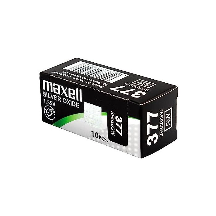 Maxell 377 Pack de 10 Pilas Oxido de Plata 1.55V - SR0626SW