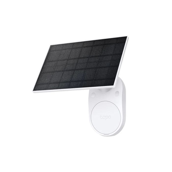 TP-Link Tapo A201 Panel Solar con Soporte para Camaras - 2.5W - Cable 4m - IP65 - Incluye Accesorios de Montaje - Color Blanco y