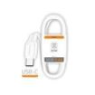 TechOneTech Cable BASIK USB-A Macho a USB-C Macho 1m - Recubierto Nylon Trenzado Blanco