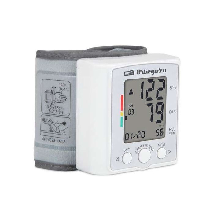 Orbegozo Tensiometro de Muñeca Digital - Control de Tension Facil y Preciso - 60 Memorias para 2 Usuarios - Pantalla LCD Grande