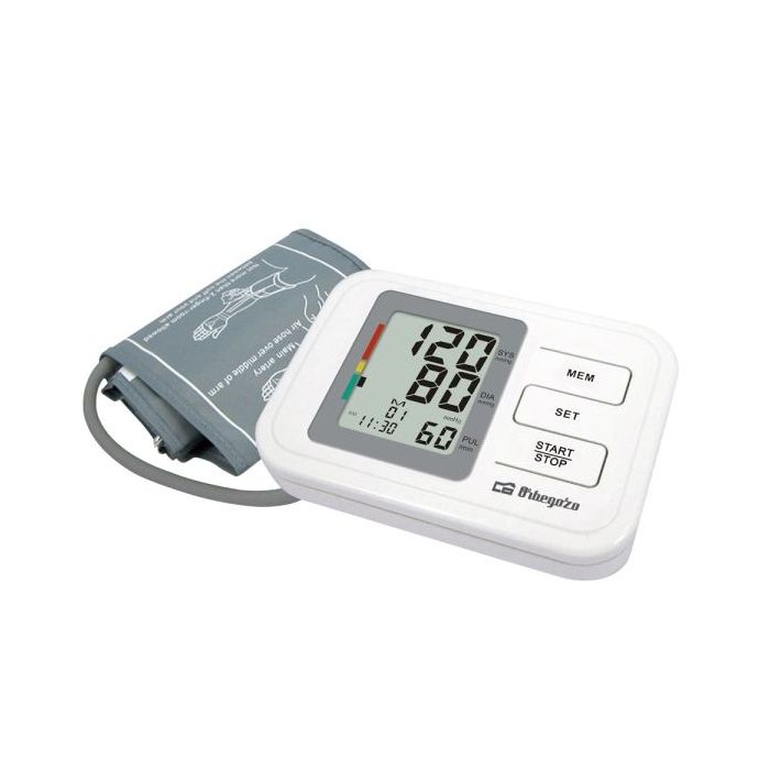 Orbegozo Tensiometro de Brazo Digital - Medicion Automatica Inteligente - 60 Memorias para 2 Usuarios - Pantalla LCD Iluminada -