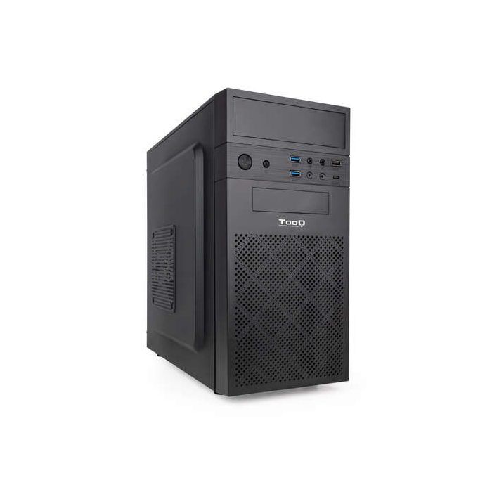 Tooq Caja Minitorre Micro-ATX/Mini-ITX - Tamaño Disco Soportado 3.5 , 2.5  - USB3.0, 2.0, Audio HD, Lector de Tarjetas - Ventila
